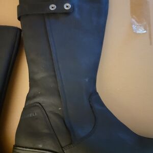 Merrell Black Leather Boots TRAVVY Tall Waterproof Black 10M